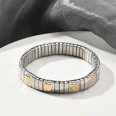 304 Stainless Steel Stretch Bracelets BJEW-U015-03G-01-1