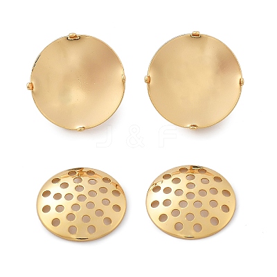 Brass Studs Earring Findings KK-K382-16B-G-1