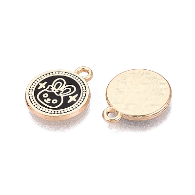 Rack Plating Alloy Enamel Pendants ENAM-N070-01C-01G-02-1