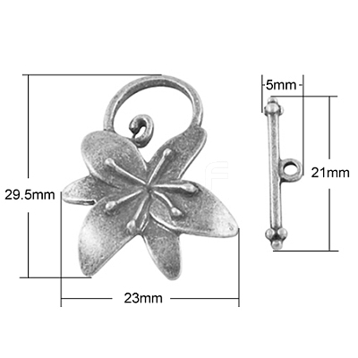 Alloy Toggle Clasps X-PALLOY-A20004-AS-LF-1