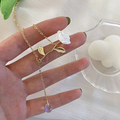Alloy & Resin Flower Pendant Necklaces FS-WG2316F-01-1