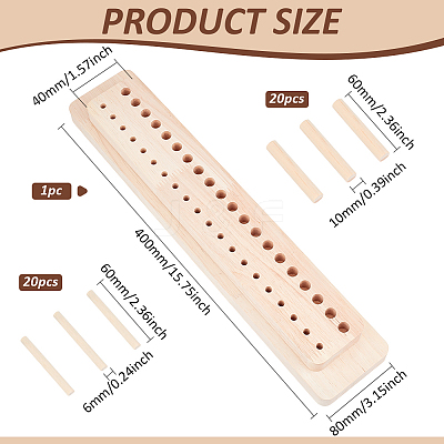 Rectangle Wooden Weaving Loom Kit TOOL-WH0155-192-1