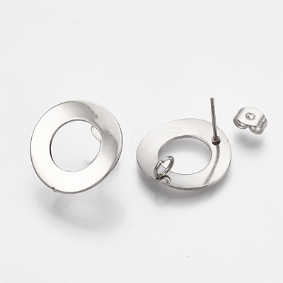 Non-Tarnish 304 Stainless Steel Stud Earring Findings X-STAS-Q231-07A-1