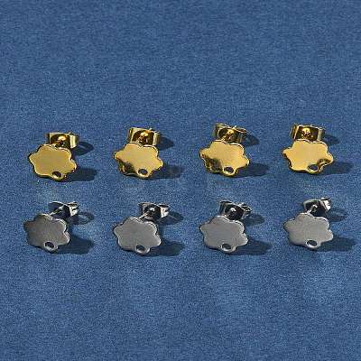 16Pcs 2 Colors 201 Stainless Steel Stud Earring Findings with Hole EJEW-FS0001-20-1