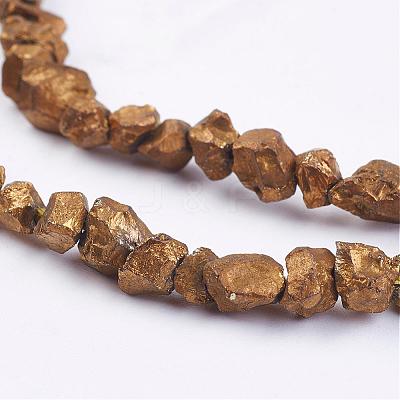 Electroplated Natural Pyrite Bead Strands G-G673-03B-1