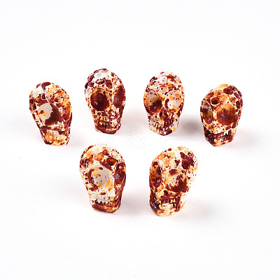 Spray Painted Resin Beads Strands RESI-N041-01B-1
