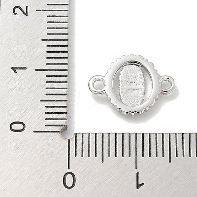 Rack Plating Brass Flat Round Connector Charms KK-L224-095P-04-1