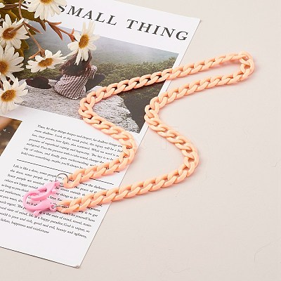 Personalized Acrylic Curb Chain Necklaces NJEW-JN03515-04-1