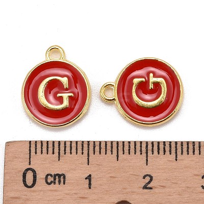 Golden Plated Alloy Enamel Charms ENAM-S118-03G-1