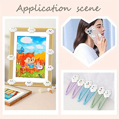 32Pcs 8 Styles Funny Opaque Resin Cabochons RESI-YW0005-94-1