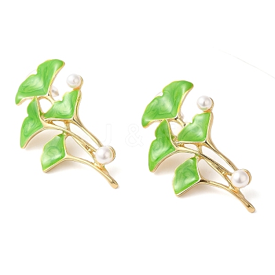 Alloy with Enamel Ear Studs EJEW-U002-07B-1