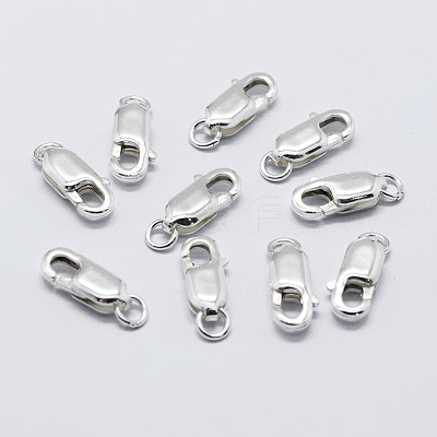 925 Sterling Silver Lobster Claw Clasps X-STER-K167-075E-S-1