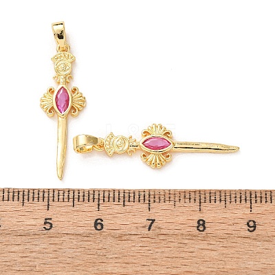 Brass Micro Pave Orchid Cubic Zirconia Pendants KK-A304-27B-G-1