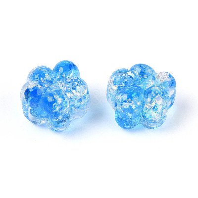 Handmade Foil Lampwork Beads Strands FOIL-T008-06E-1