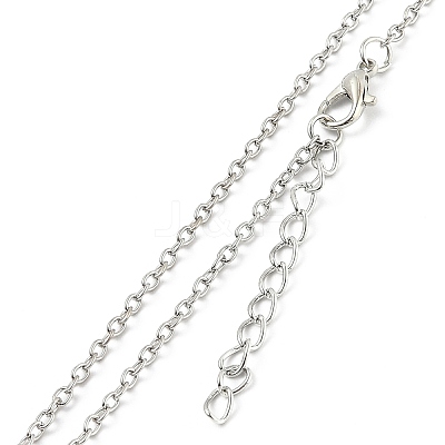 Alloy Resin Pendant Necklaces NJEW-B0003-08P-1