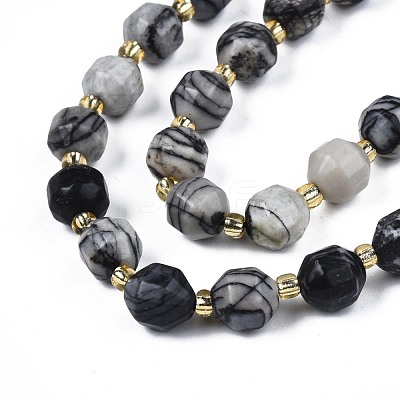 Natural Netstone Beads Strands G-N326-100-10-1