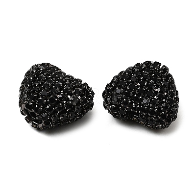 Sparkling Acrylic Heart Beads with Rhinestone Embellishment OACR-NH0001-02A-08-1
