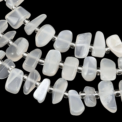 Natural White Moonstone Beads Strands G-L657-E02-01-1