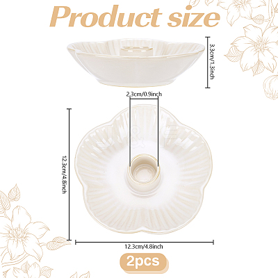 2Pcs Porcelain Candle Holders DJEW-PH0001-87A-1