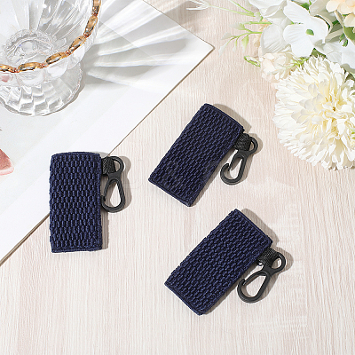 Silk Lipstick Bags with Black Plastic Key Clasps AJEW-WH20048-07E-1