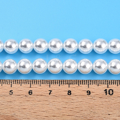 Baking Paint Pearlized Glass Pearl Bead Strands HY-N002-8mm-A12-1