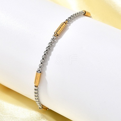 304 Stainless Steel Box Chain Bracelets for Women BJEW-C091-03C-GP-1