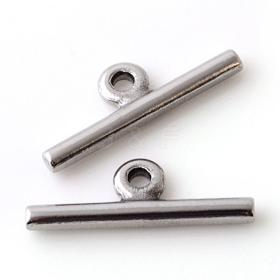 Tarnish Resistant 304 Stainless Steel Toggle Clasps X-STAS-Q195-85-1