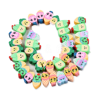 Handmade Polymer Clay Beads Strands CLAY-N008-073-B01-1