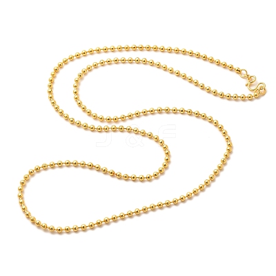 1.5mm Rack Plating Brass Ball Chain Necklaces for Women Men MAK-L044-63G-1