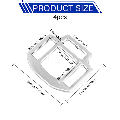 4Pcs Alloy Buckles FIND-CA0010-05-1