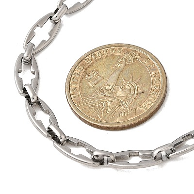 2Pcs 2 Styles 304 Stainless Steel Cross Link Chain Necklaces for Couple NJEW-JN05431-1