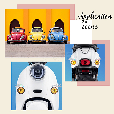 8 Pairs 2 Styles Eyelash Shape Waterproof PVC Picture Stickers DIY-HY0003-05C-1
