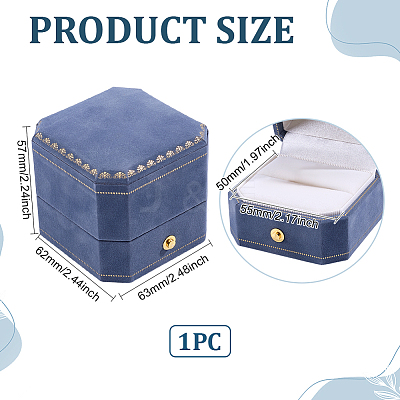Velvet Jewelry Ring Packing Boxes CON-WH0107-110-1