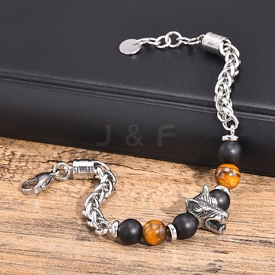 Tiger Eye Beaded Bracelets PW-WG63DC0-01-1
