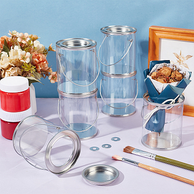 Clear Plastic Party Favor Cans CON-WH0086-220-1
