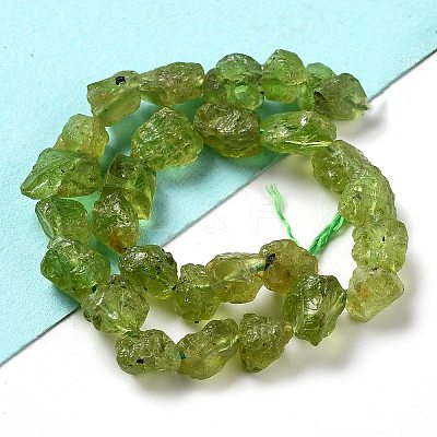 Raw Rough Natural Peridot Beads Strands G-P528-B05-01-1