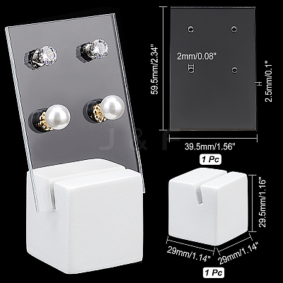 2Pcs 2 Style Acrylic Earring Display Stands EDIS-CA0001-01-1