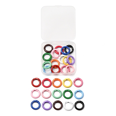 30Pcs 15 Colors Zinc Alloy Spring Gate Rings FIND-PH0006-47-1
