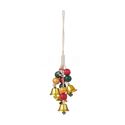 Christmas Theme Schima Wood Beaded Pendant Decorations HJEW-JM00925-1