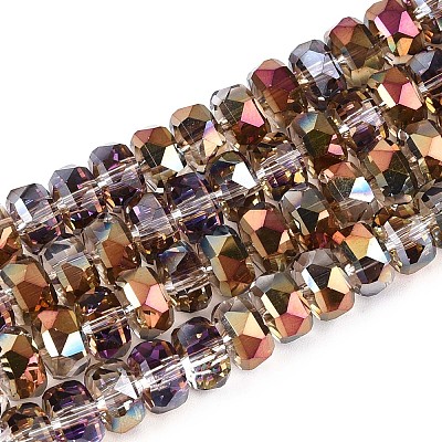 Electroplate Transparent Glass Beads Strands EGLA-N022-04A-D03-1