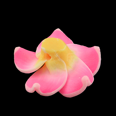 Handmade Polymer Clay 3D Flower Plumeria Beads X-CLAY-Q192-15mm-10-1