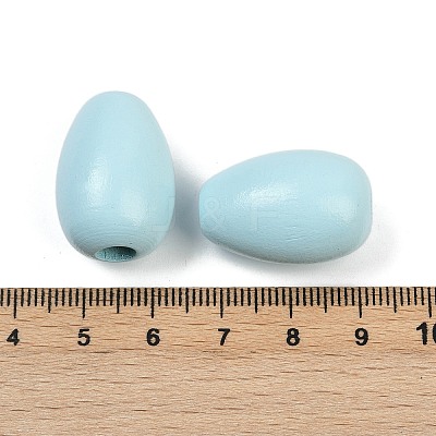 Spray Painted Wood European Beads WOOD-F017-10C-1