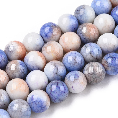 Ombre Effect Dyed Crackle Glass Beads X1-GLAA-T031-10mm-01B-1