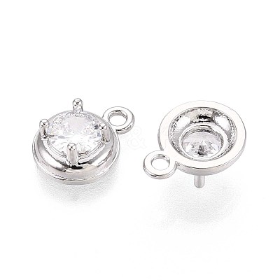 Brass Pave Cubic Zirconia Pendants KK-T071-41P-1