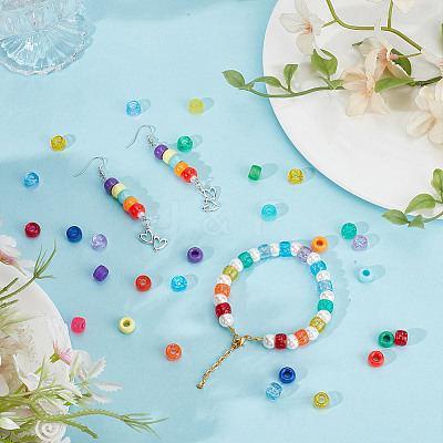 700Pcs 28 Colors Transparent & Opaque Plastic Beads KY-PH0002-30-1