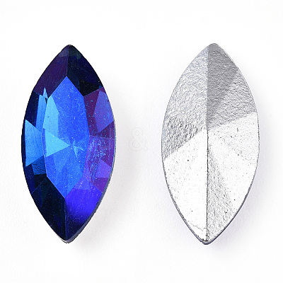 Pointed Back Glass Rhinestone Cabochons RGLA-T020-7x15mm-12-1