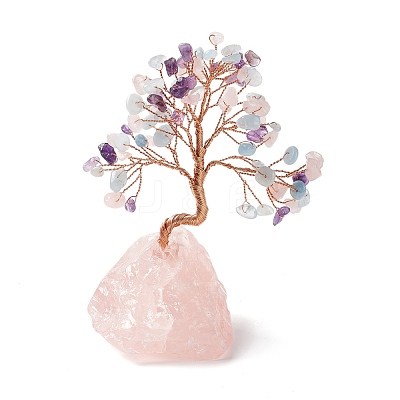 Natural Aquamarine Tree Display Decoration DJEW-G027-08RG-02-1