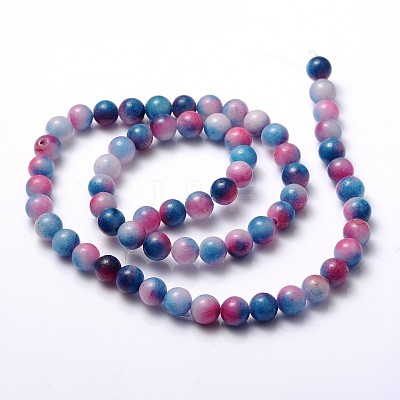 Dyed Natural White Jade Beads Strands JB6mm-M-1