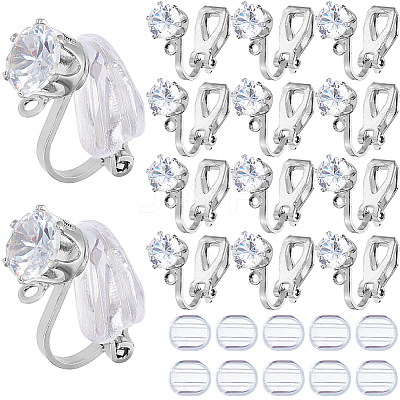 32Pcs Brass Clip-on Earring Findings KK-SP0001-26P-1