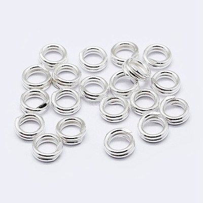 925 Sterling Silver Split Jump Rings STER-F036-01S-0.6x6mm-1